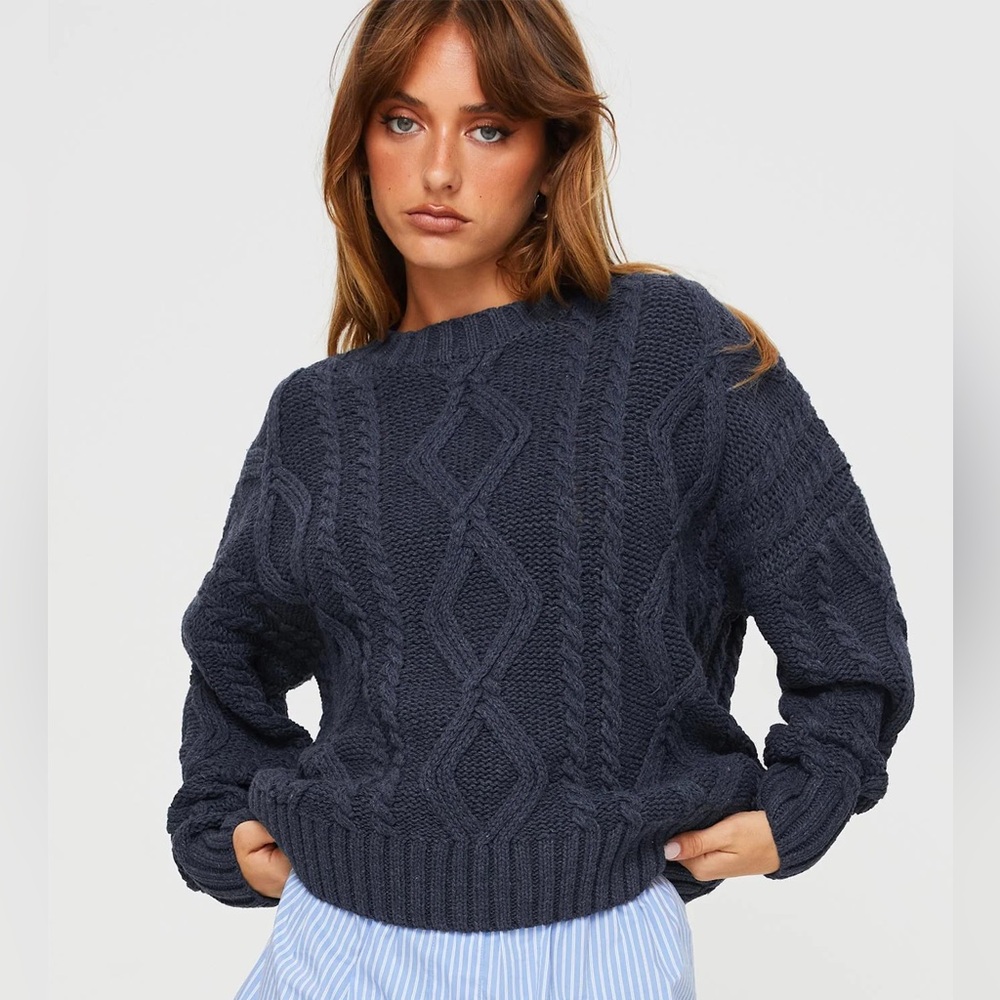 Princess Polly Anaya Oversized Sweater in Navy